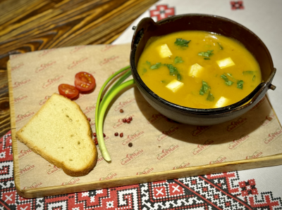 Постный суп-пюре из тыквы в ресторане Casa Maria в Москве
